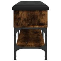 Schoenenbank 102x32x45 cm bewerkt hout gerookt eikenkleurig - thumbnail