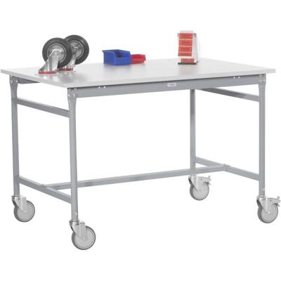 Manuflex BB4069.9006 Bijzettafel basismobiel met PVC-tafelblad in aluminium zilver vergelijkbaar met RAL 9006, bxdxh: 1500 x 800 x 850 mm Aluminium-zilver Manuflex BB4069.9006 Bijzettafel basismobiel met PVC-tafelblad in aluminium zilver vergelijkbaar met RAL 9006, bxdxh: 1500 x 800 x 850 mm Aluminium-zilver