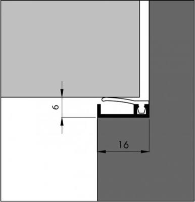 Ellen inbouw tochtprofiel - AIB 3N XL - 3000 mm - aluminium