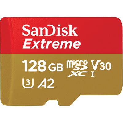 Extreme - Flashgeheugenkaart (microSDXC-naar-SD-adapter inbegrepen) - 128 GB - A2 / Video Class V30 / UHS-I U3 / Class10 - microSDXC UHS-I
