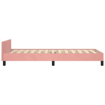 Bedframe met hoofdeinde fluweel roze 200x200 cm - thumbnail