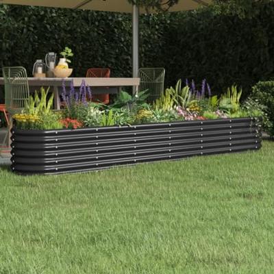 VidaXL Plantenbak 260x40x36 cm gegalvaniseerd staal antracietkleurig VidaXL Plantenbak 260x40x36 cm gegalvaniseerd staal antracietkleurig