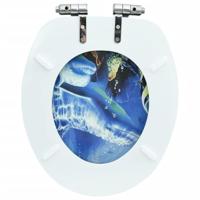 VidaXL Toiletbril met soft-close deksel dolfijn mdf - thumbnail