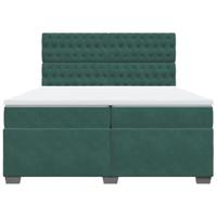 Boxspring met matras fluweel donkergroen 200x200 cm - thumbnail