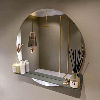 MONDIAZ SPOT spiegel rond 90cm met Spiegelplanchet kleur Smoke.