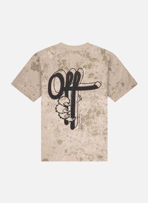 Off The Pitch Blotch Loose Fit T-Shirt Heren Beige - Maat S - Kleur: Beige | Soccerfanshop