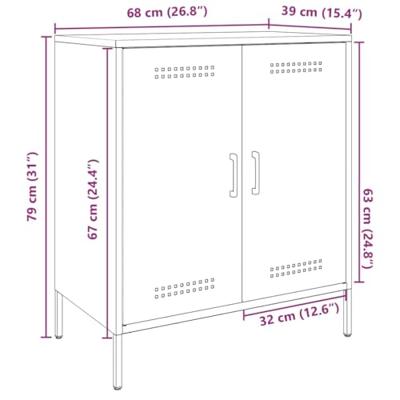 Dressoir 68x39x79 cm staal zwart Dressoir 68x39x79 cm staal zwart
