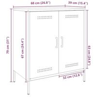 Dressoir 68x39x79 cm staal zwart - thumbnail