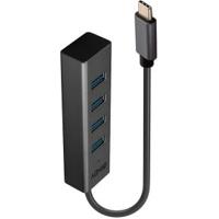 LINDY 43325 USB-C (USB 3.2 Gen 2) multiport hub 4 poorten Grijs - thumbnail