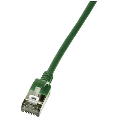 LogiLink CQ9075S RJ45 Netwerkkabel, patchkabel CAT 6A U/FTP 5.00 m Groen Extreem dun, Vlambestendig, Flexibel, Folie afscherming, Halogeenvrij, Snagless,