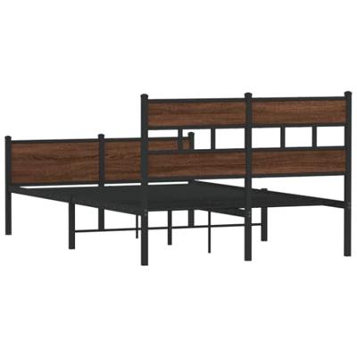 Bedframe zonder matras bewerkt hout bruin eikenkleur 120x200 cm Bedframe zonder matras bewerkt hout bruin eikenkleur 120x200 cm