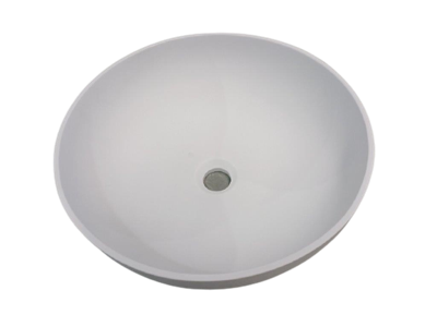 Waskom Njoy Solidthin Rond 39 cm Met Pop-Up Solid Surface Mat Wit Sanimex