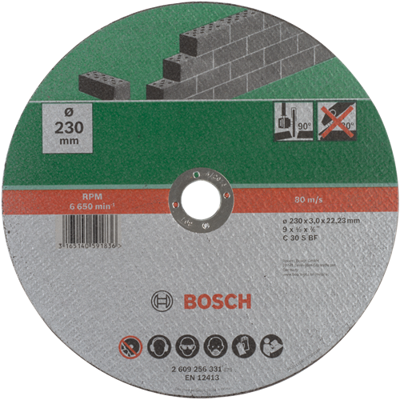 Bosch Accessoires Doorslijpschijf Steen, 230 X3 Recht - 2609256331