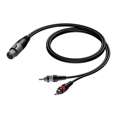Procab CAB704 Basic XLR female - 2x RCA male 3.00 meter