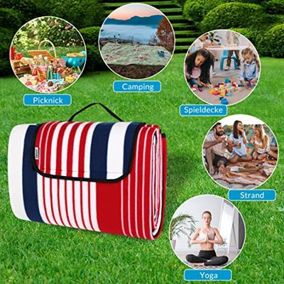 Picknickdeken met handvat - warmte-isolerend & waterdicht meer kleurig - thumbnail