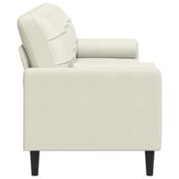 3-zitsbank met sierkussens 210 cm fluweel crèmekleurig - thumbnail