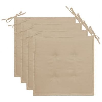 VidaXL Tuinstoelkussens 4 st 40x40x4 cm oxford stof beige VidaXL Tuinstoelkussens 4 st 40x40x4 cm oxford stof beige