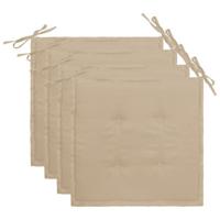 VidaXL Tuinstoelkussens 4 st 40x40x4 cm oxford stof beige - thumbnail