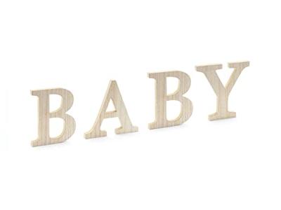 Houten Letters &apos;BABY&apos;