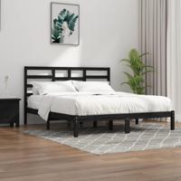 Bedframe massief hout zwart 200x200 cm - thumbnail