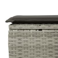 7-delige Loungeset met kussens poly rattan lichtgrijs - thumbnail