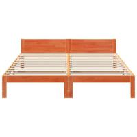 Bedframe zonder matras massief grenenhout wasbruin 160x200 cm - thumbnail