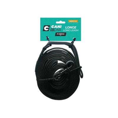 Hondenriem - CANI GEAR - 5 m - Zacht neopreen met handvat - Zwart