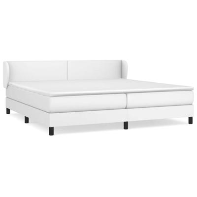 Boxspring met matras kunstleer wit 200x200 cm