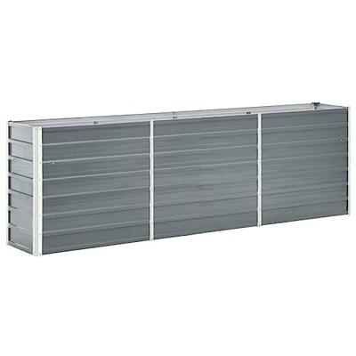 VidaXL Plantenbak verhoogd 240x40x77 cm gegalvaniseerd staal grijs