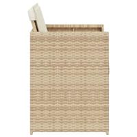 Tuinstoelen 4 st met kussens poly rattan beige - thumbnail