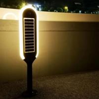 V-TAC VT-945 Solar Tuinpaal Verlichting - IP65 Waterdicht - Wit + Zwart - 5W- 400 Lumen - - thumbnail