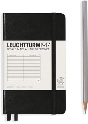 Leuchtturm Black, Pocket (A6), 187 p., ruled