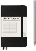 Leuchtturm Black, Pocket (A6), 187 p., ruled - thumbnail