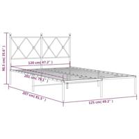 Bedframe met hoofdbord metaal wit 120x200 cm - thumbnail