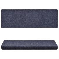 VidaXL Trapmatten zelfklevend 15 stuks 65x21x4 cm blauw rechthoekige rand - thumbnail