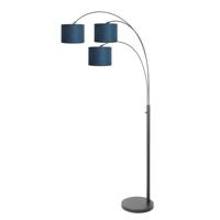 Steinhauer VloerlampSparkled Light zwart met blauwe kappen - 3828ZW - thumbnail