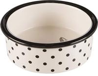 TRIXIE VOERBAK / WATERBAK KERAMIEK WIT / ZWART 12 CM 300 ML 4 ST - thumbnail