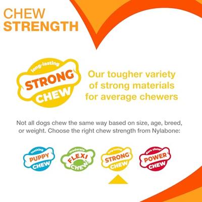 Interpet NRD001PEU Nylabone kauwspeelgoed voor sterke kauwers, botten - Bacon-Cheeseburger-smaak, S