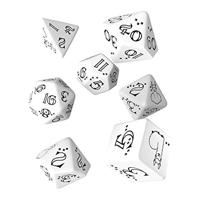 Bright Llama Dice Set White & Black (7) - thumbnail