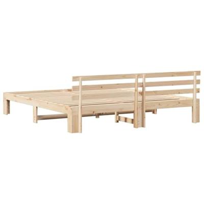 Bedframe met hoofdeinde Naturel 200 x 200 cm Massief grenenhout