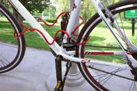 Masterlock 3 coiled cables 1,80mx Ø 8mm - vinyl cover : blue, red & transparent - 8127EURTRI - thumbnail