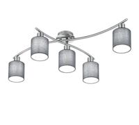 Trio Plafondlamp Garda 5-lichts nikkel mat met antraciet 605400511 - thumbnail