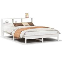 Bedframe zonder matras massief grenenhout wit 150x200 cm - thumbnail