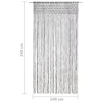 VidaXL Gordijn macramé 140x240 cm katoen antraciet VidaXL Gordijn macramé 140x240 cm katoen antraciet