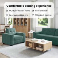 Bankstel 3 pcs Donkergroen 221 x 80 x 80 cm Fluweel - thumbnail