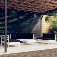 8-delige Loungeset met kussens massief grenenhout - thumbnail