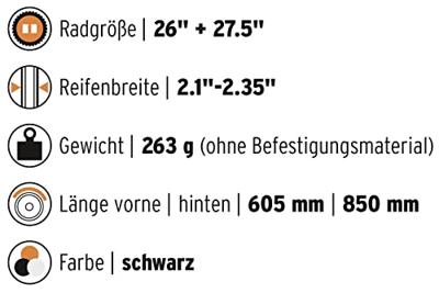 SKS 11020 velo 65 mtb spatbordenset 26 inch 65mm zwart