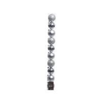 Decoris kerstballen set plastic 10st zilver 6cm - thumbnail