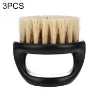 3 stuks mannen ring ontwerp draagbare zwijn borstel zwart ABS kapsel schoonmaken scheren borstel (wit) - thumbnail