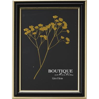 Home & Styling Fotolijst kunststof zwart/goud 15x20cm